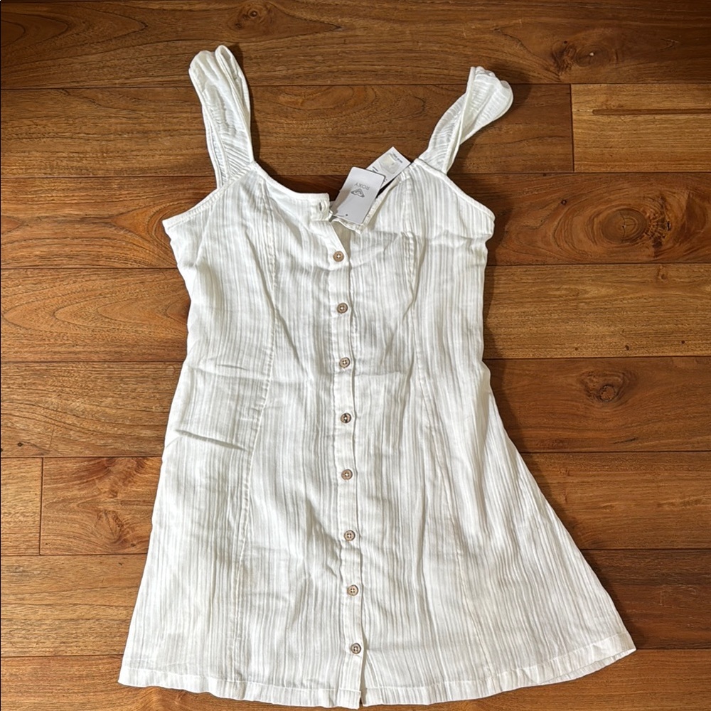 Roxy White Button-Down Mini Dress